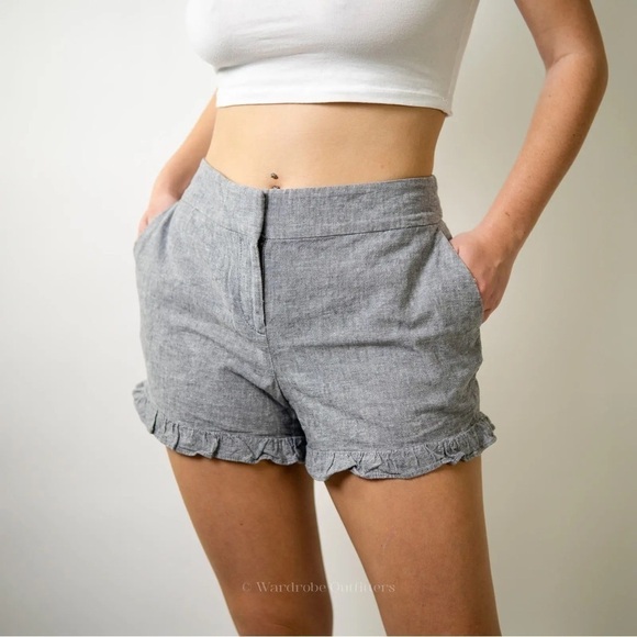 LOFT Pants - Loft Gray Frill Shorts​​​​​​​​​​​​​​​
